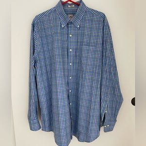 PETER MILLAR Men’s Colorful Checkered Button Down Shirt Size XL Nanoluxe
